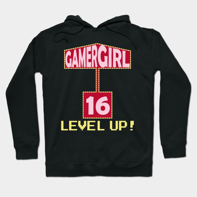 Gamer Girl 16th Birthday Present Hoodie by TeeArts